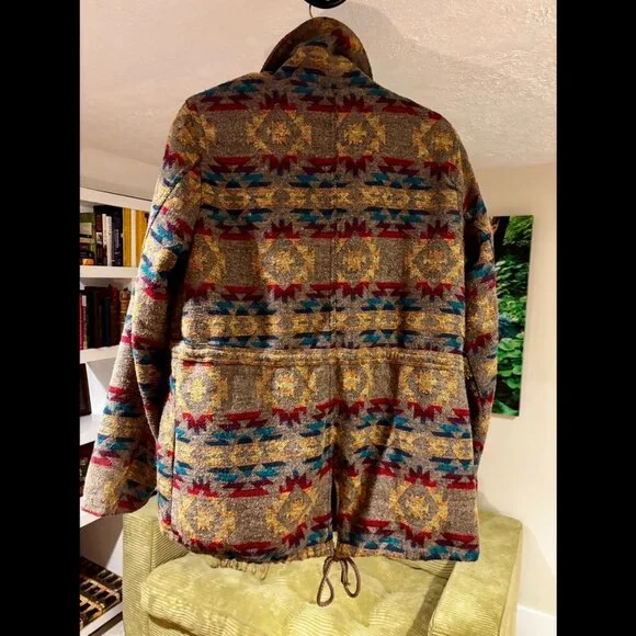 BONGO L Western Tribal Aztec pattern jacket coat - Picture 2 of 7